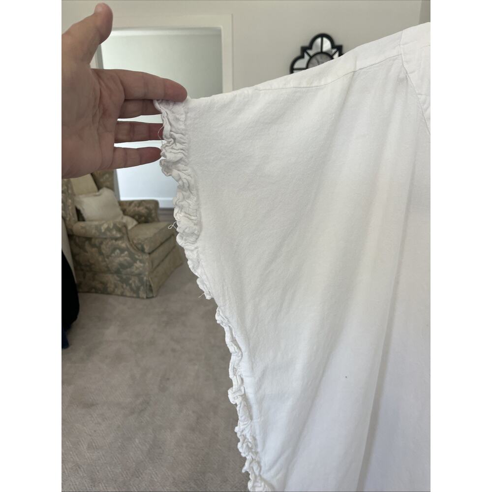 DRAWSTRINGS OF MALIBU White Beach Coverup Dress Sz M/L Cotton V Neck Basic - Picture 4 of 9